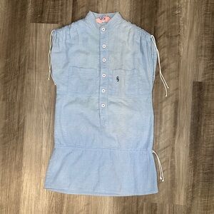 Faded Glory Vintage Chambray Button Front Dress Made in Hong Kong - Size Small